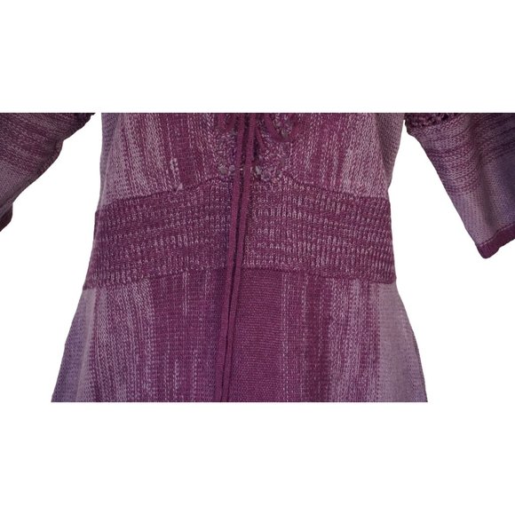 Y2K Derek Heart Vintage Purple Sweater Dress Juniors Size XL Crocheted Boho Heat - Picture 6 of 14